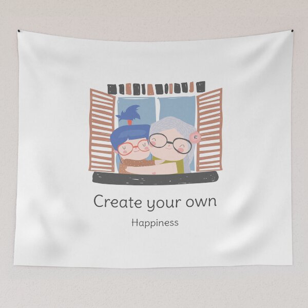 Item preview, Create Your Own Happiness - Happy Hugging designed and sold by ArtYoto.