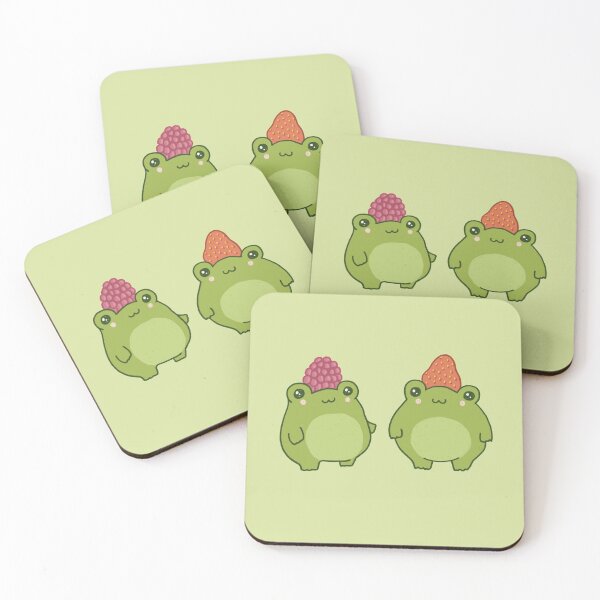 Item preview, Strawberry and Raspberry Hat Frog Friends: Cute Cottagecore Aesthetic, Perfect for Best Friends'Costume in Kawaii Style designed and sold by MinistryOfFrogs.