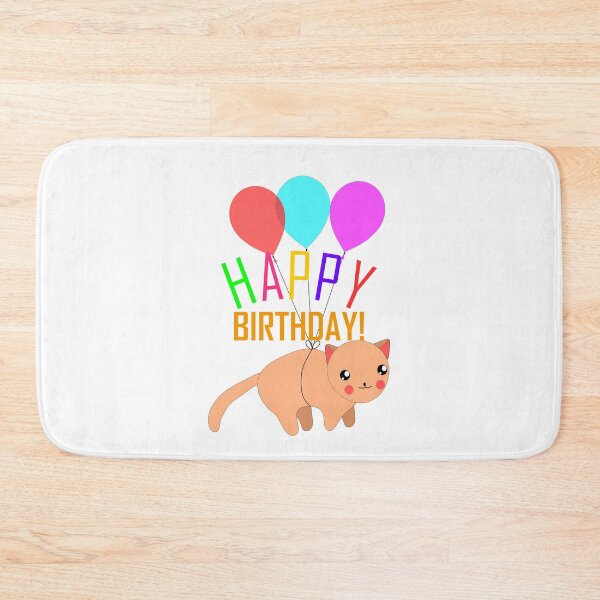 Item preview, Cute happy birthday flying cat with balloons 3 designed and sold by Graciouss.