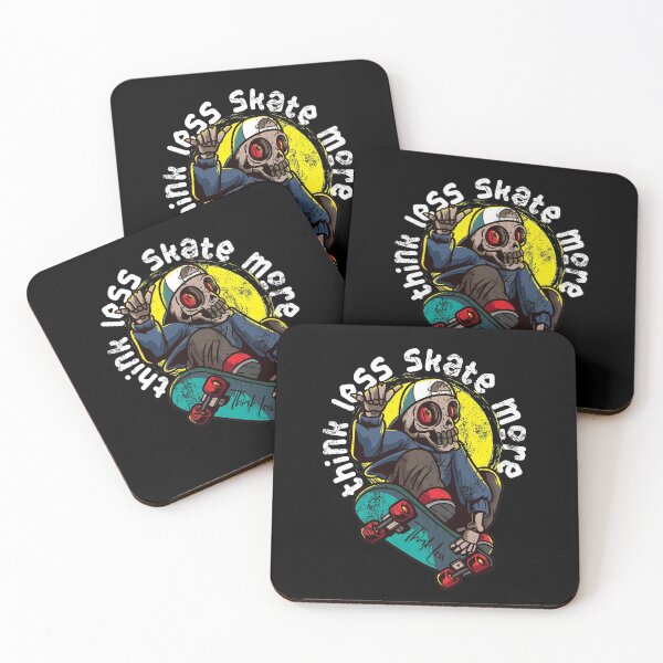 Item preview, Skateboarder Skateboard Quote Skeleton Skater Think less skate more designed and sold by FalkDania.