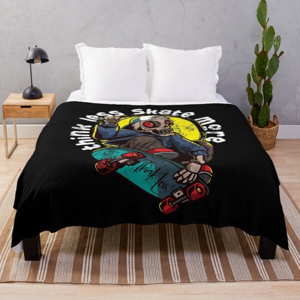 Item preview, Skateboarder Skateboard Quote Skeleton Skater Think less skate more designed and sold by FalkDania.