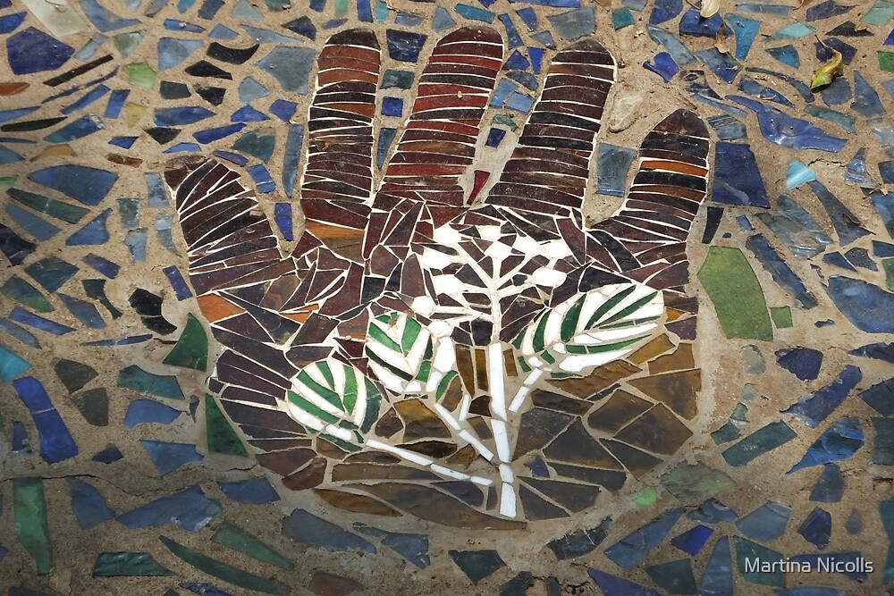 Hand and Flower Mosaic  by Martina Nicolls