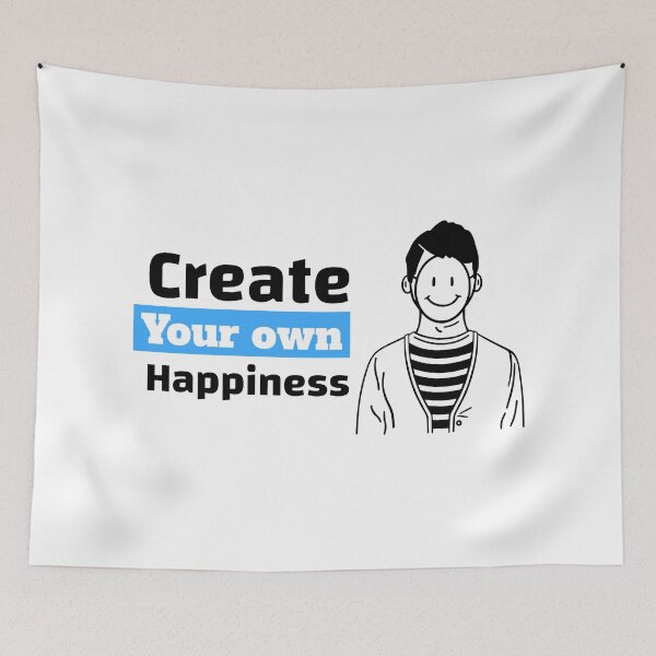 Item preview, Copy of Create Your Own Happiness - Blue Color designed and sold by ArtYoto.