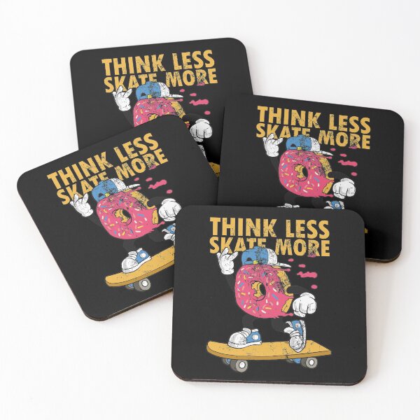 Item preview, Skateboarder Skateboard Quote Donut Skater Think less skate more designed and sold by FalkDania.