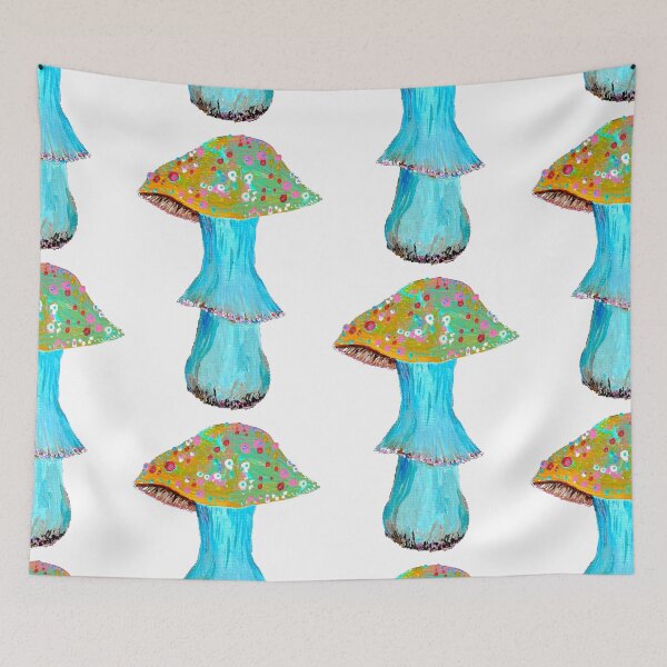 Item preview, MushBlue Mushroom - acrylic painting designed and sold by PixelPalmer.