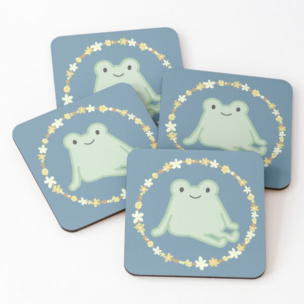 Item preview, Sitting frog friend with flowers designed and sold by naanlin.
