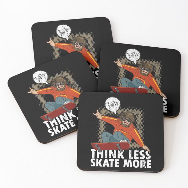 Item preview, Skateboarder Skateboard Quote Cool Skater Think less skate more designed and sold by FalkDania.
