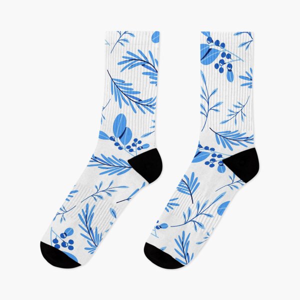 Item preview, Blue floral wonderland pattern designed and sold by DesignGardenia.