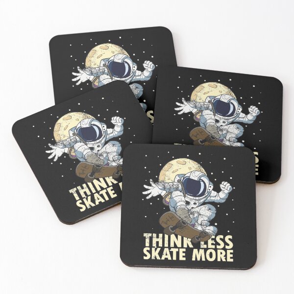 Item preview, Skateboarder Skateboard Quote Astronaut Skater Think less skate more designed and sold by FalkDania.