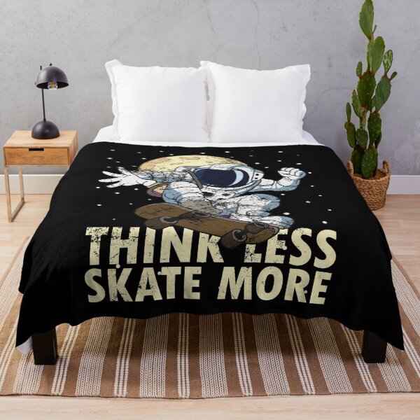 Item preview, Skateboarder Skateboard Quote Astronaut Skater Think less skate more designed and sold by FalkDania.