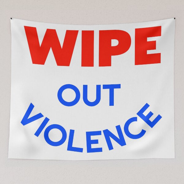 Item preview, WIPE OUT VIOLENCE ))(( 60s Retro Hippie Make Love Not War  designed and sold by acquiesce13.