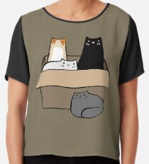 Cats in a Box Chiffon Top
