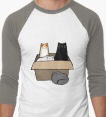 Cats in a Box Men's Baseball ¾ T-Shirt
