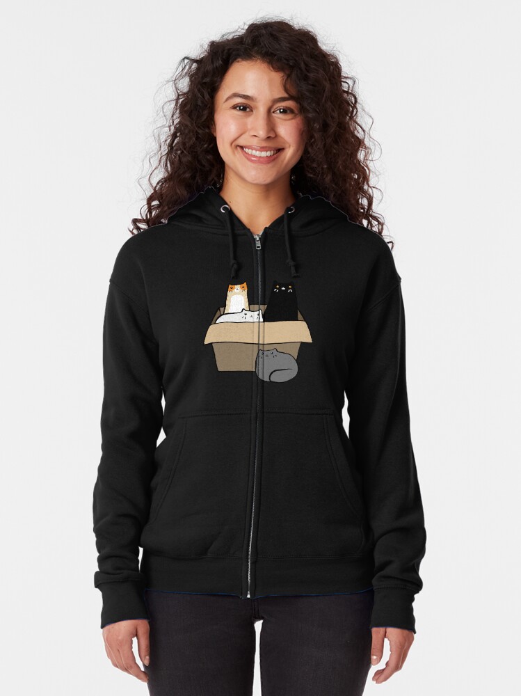 Disover Cats in a Box Zipped Hoodie