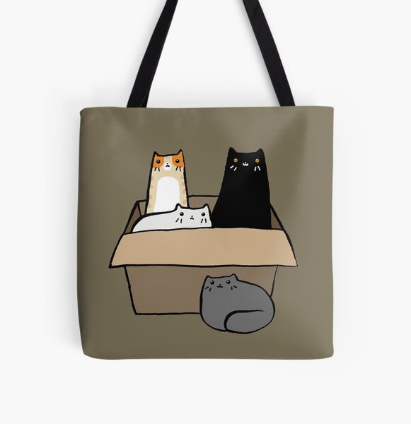 Cats in a Box All Over Print Tote Bag