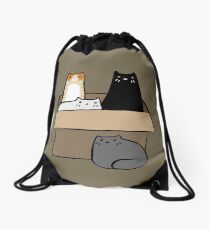Cats in a Box Drawstring Bag