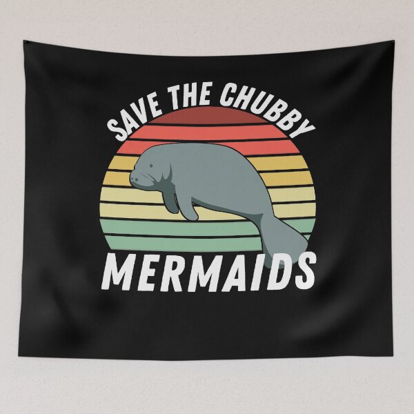 Item preview, Save the Chubby Mermaids - Manatee Floaty Potato designed and sold by ElizabethMayArt.