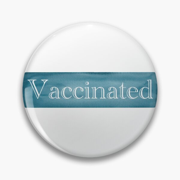 Item preview, Vaccinated - White Design on Teal Watercolor Background designed and sold by nabeArtist.