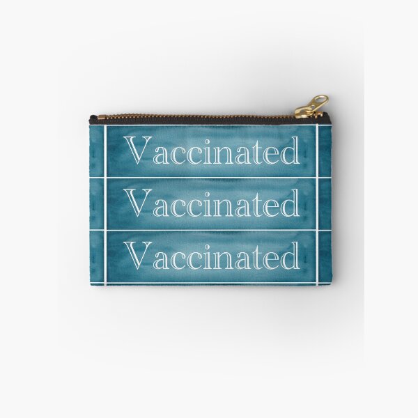 Item preview, Vaccinated - White Design on Teal Watercolor Background designed and sold by nabeArtist.