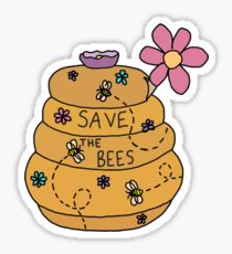 save the bees honey pot Sticker