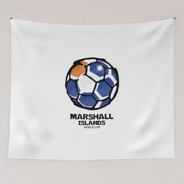 Aperçu de l'œuvre Drapeau de pays de football des Îles Marshall créée et vendue par KewaleeTee.