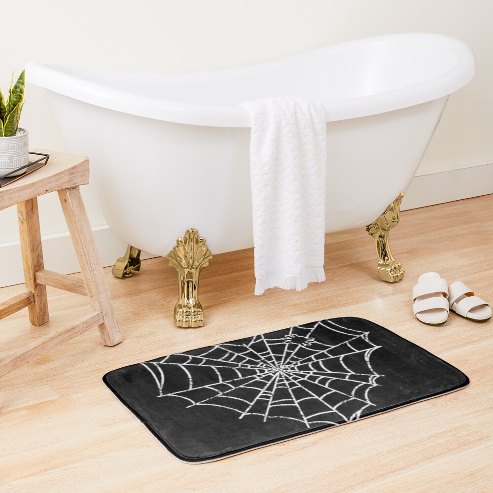 goth spider heart Bath Mat