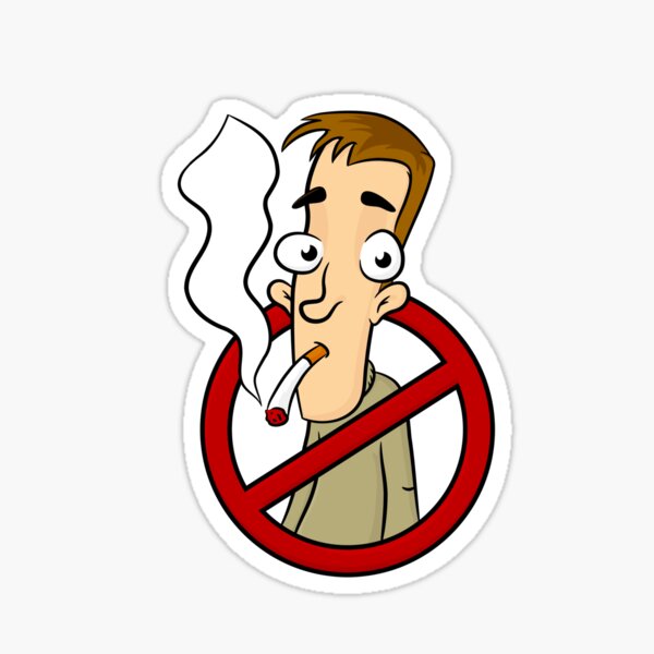 Stop Smoking Cigarettes Fun Clipart Sticker