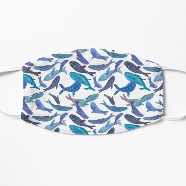 Patterned whales Flat Mask