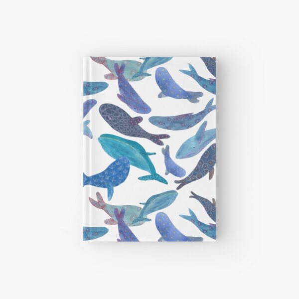 Patterned whales Hardcover Journal