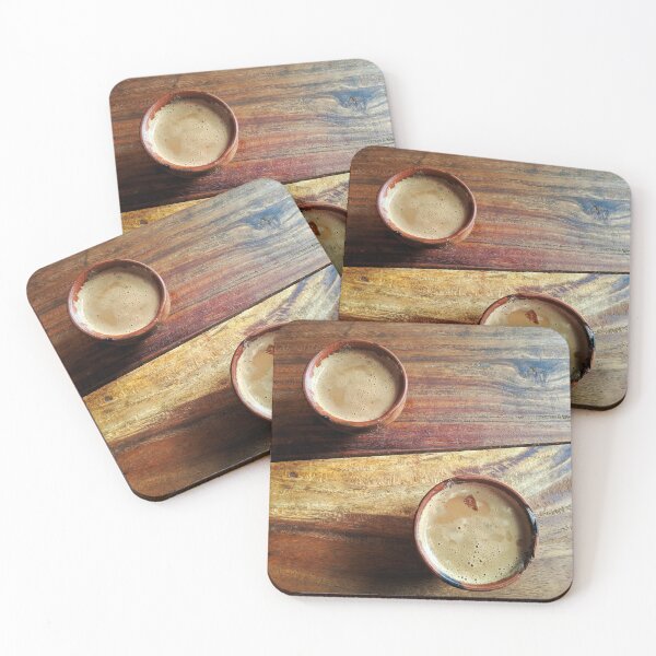 Item preview, Malai chai -masala tea on clay cups over wooden table designed and sold by FCEalin.