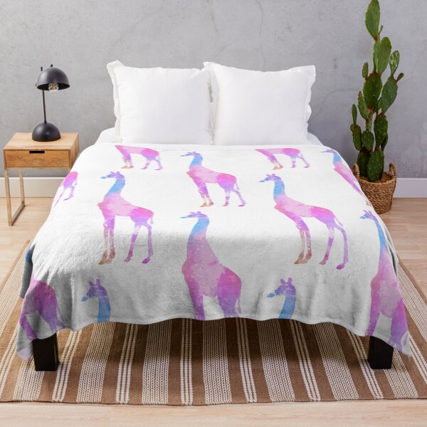 Artikelvorschau, Giraffe - Rosa Lila Türkis Aquarelle entworfen und verkauft von Sapphire-X.