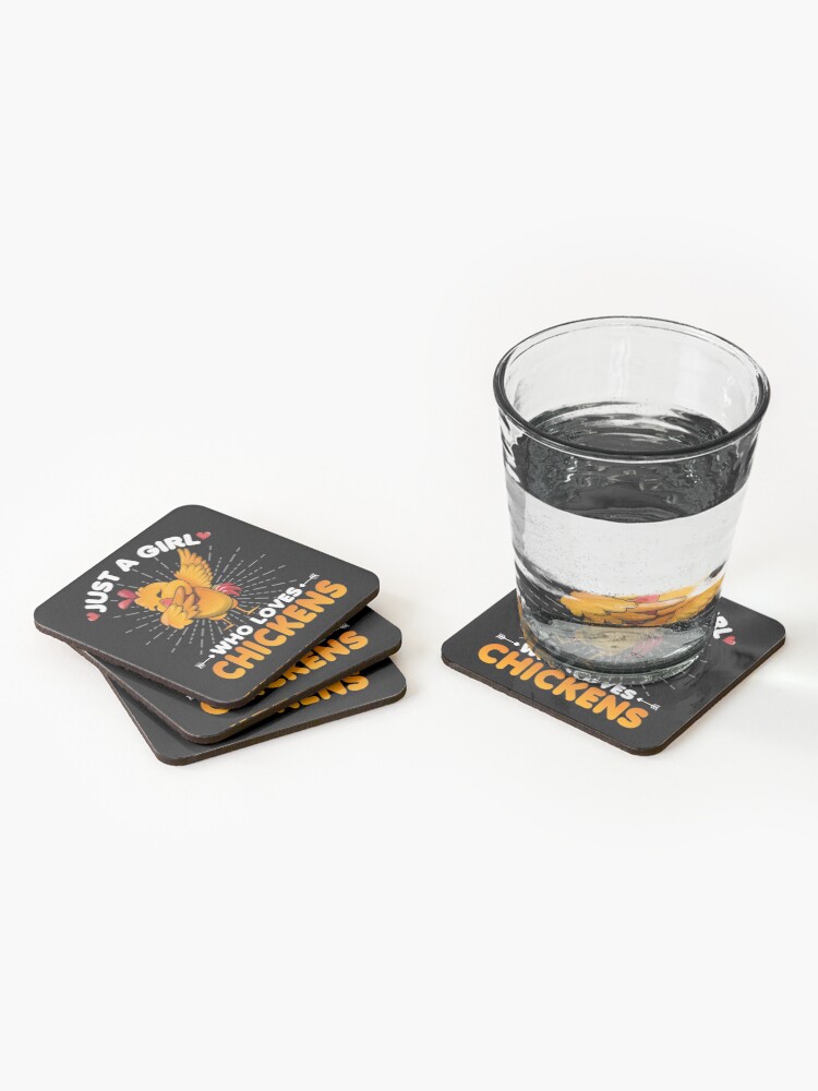 Alternate view of Just a Boy Who Loves Chickens Dabbing Dab Chicken Lover Coasters (Set of 4)