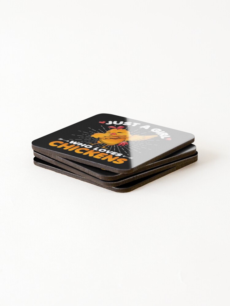 Alternate view of Just a Boy Who Loves Chickens Dabbing Dab Chicken Lover Coasters (Set of 4)