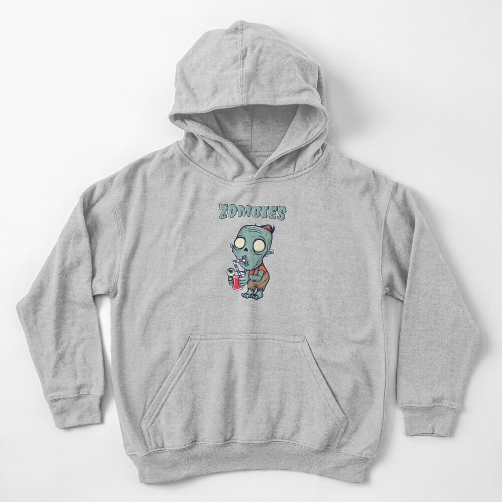 Zombie Drinking Eyeball Surprise Kids Pullover Hoodie