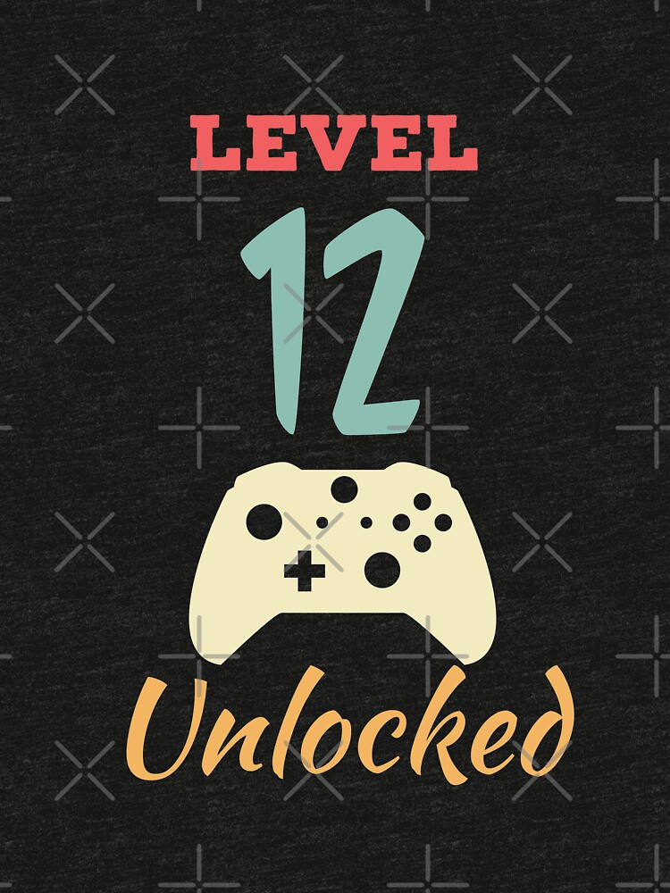 Level 12 Unlocked - 12th vintage Video Games Birthday Gift by karim7