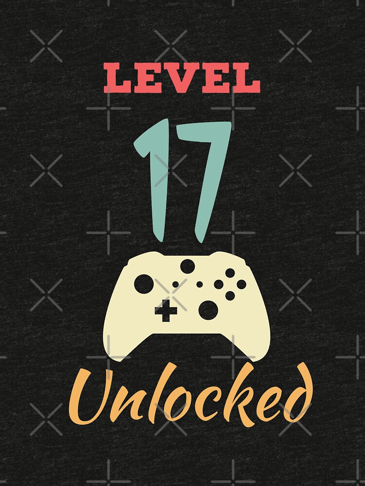 Level 17 Unlocked - 17th vintage Video Games Birthday Gift by karim7