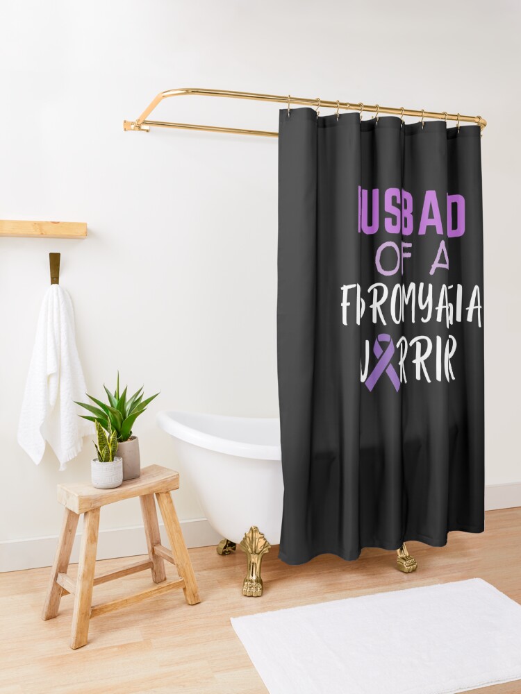 Alternate view of Husband Of A Fibromyalgia Warrior Shower Curtain