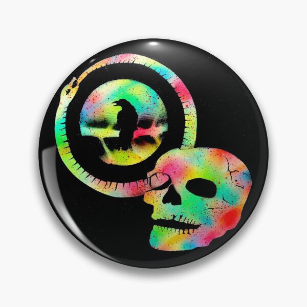 Item preview, Ouroboros Crow Skull - original spray paint with acrylic on canvas designed and sold by PixelPalmer.