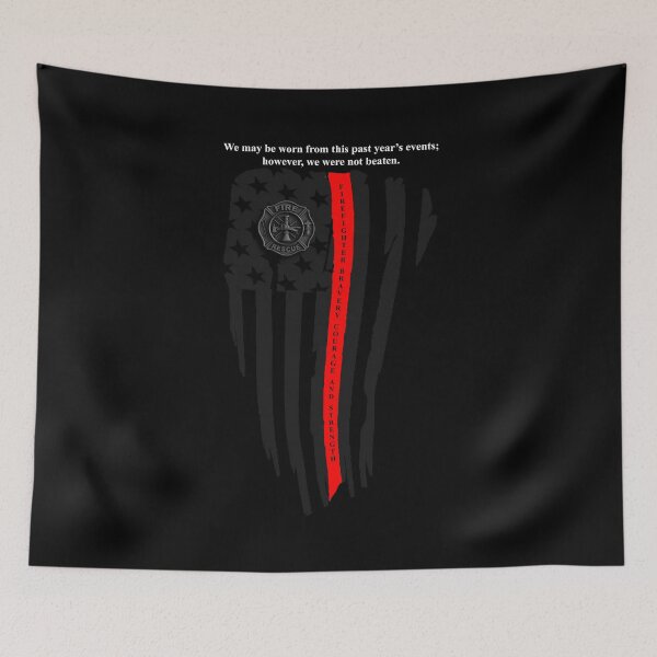 Item preview, Worn Thin Red Line - Firefighter Flag designed and sold by DonaldsGraphics.