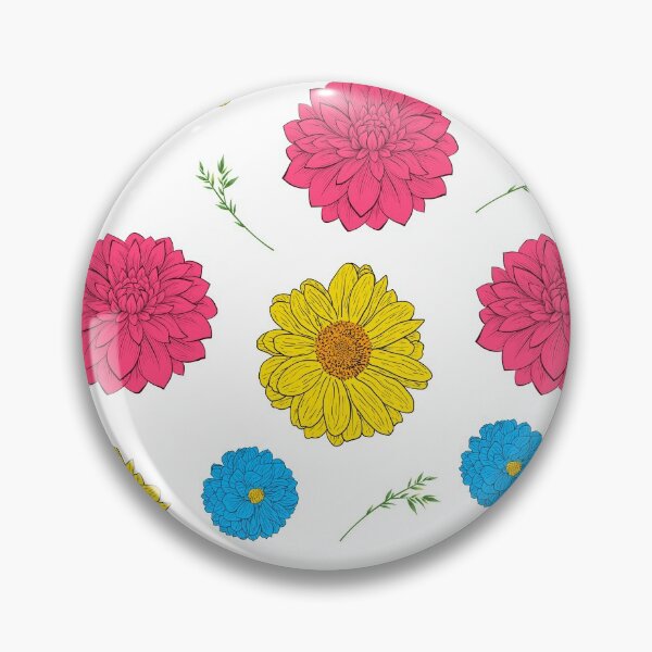 Item preview, Blue, Yellow and Pink Dahlia with foliage designed and sold by VV-2020.