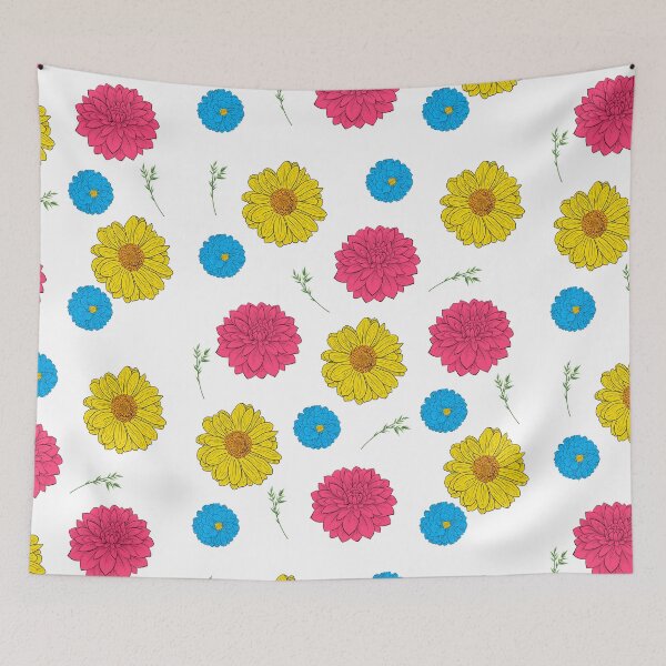 Item preview, Blue, Yellow and Pink Dahlia with foliage designed and sold by VV-2020.