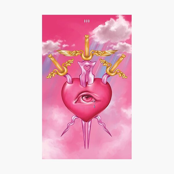 indie pink heart Photographic Print