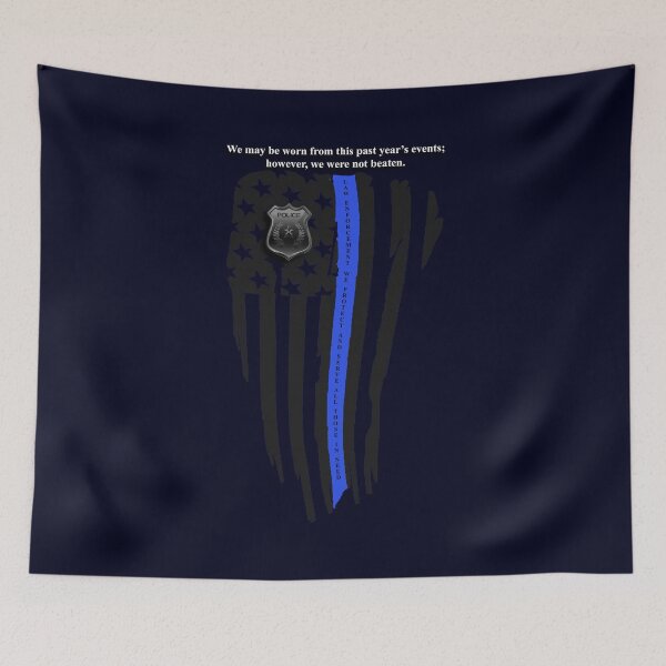 Item preview, Worn Thin Blue Line - Police Flag designed and sold by DonaldsGraphics.