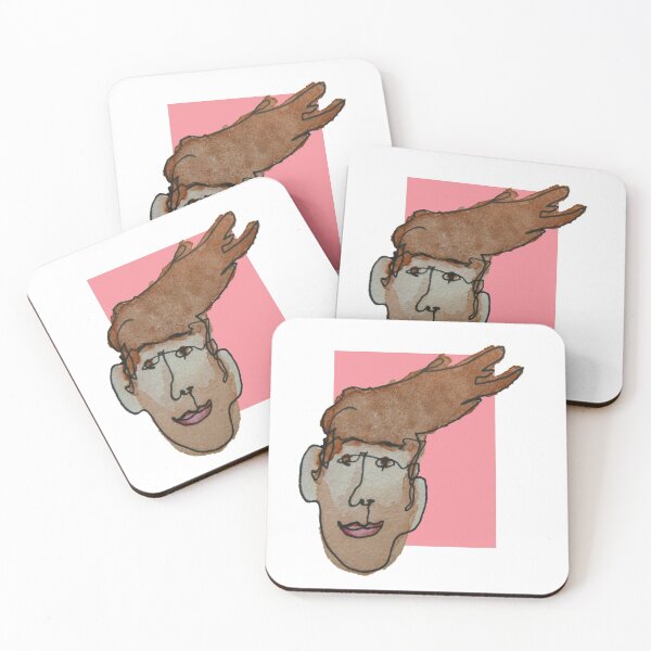 Item preview, Man with big quiff - line drawing and watercolour designed and sold by Inti-Inti.
