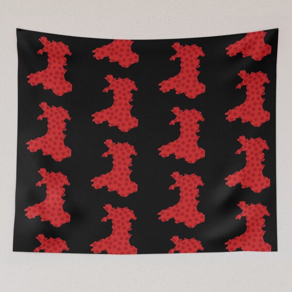 Item preview, Wales outline red dots on red  designed and sold by Louisa Powell.