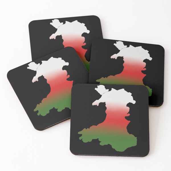 Item preview, Wales outline white red and green stripes designed and sold by Louisa Powell.