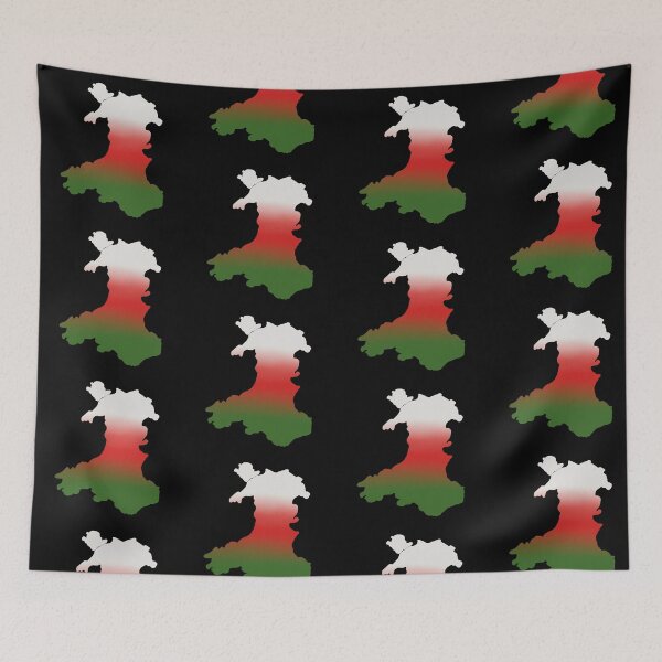Item preview, Wales outline white red and green stripes designed and sold by Louisa Powell.