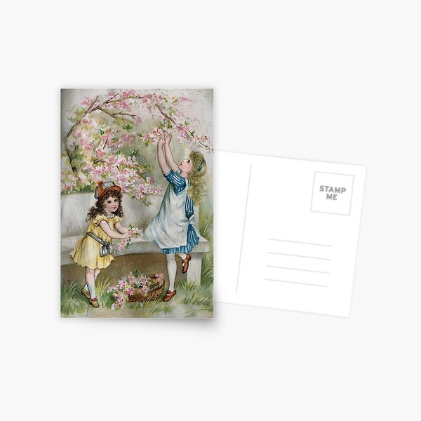 Cherry Blossom Pickers Postcard