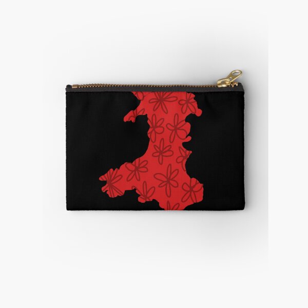 Item preview, Wales outline with red flowers on red designed and sold by Louisa Powell.