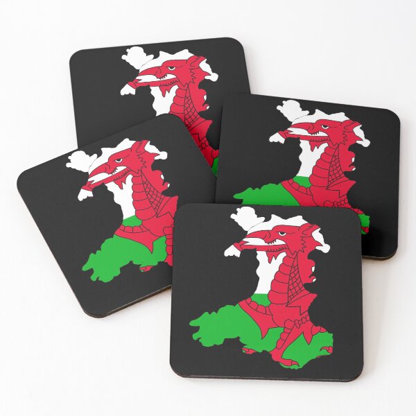 Item preview, Wales outline with flag designed and sold by Louisa Powell.
